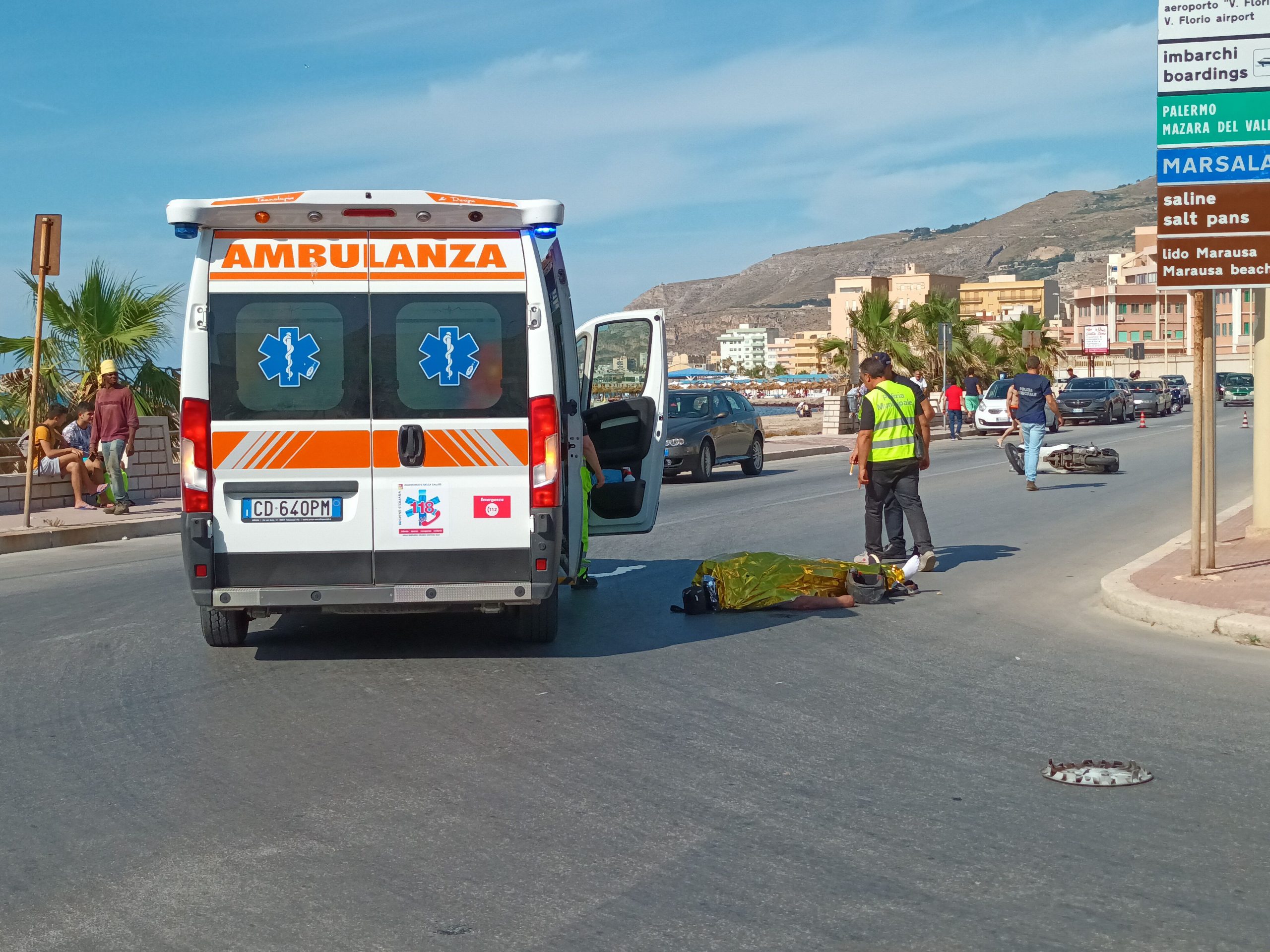 Trapani incidente mortale sul lungomare Dante Alighieri